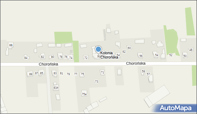 Biskupice, Chorońska, 70, mapa Biskupice