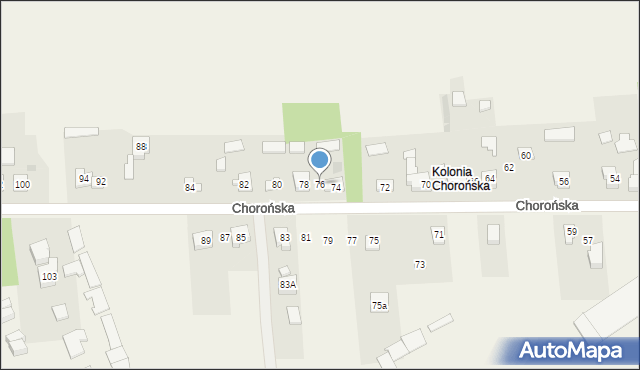 Biskupice, Chorońska, 76, mapa Biskupice