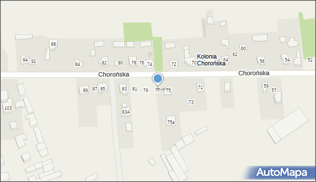 Biskupice, Chorońska, 77, mapa Biskupice