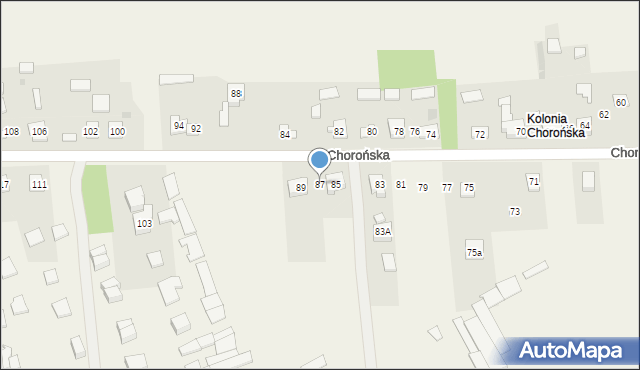 Biskupice, Chorońska, 87, mapa Biskupice