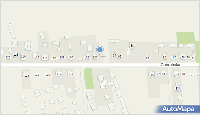 Biskupice, Chorońska, 98, mapa Biskupice
