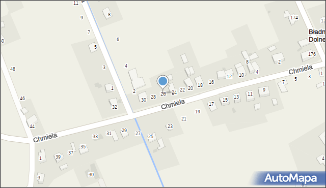 Bładnice Dolne, Chmiela Jana, 26, mapa Bładnice Dolne