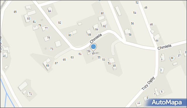 Bładnice Dolne, Chmiela Jana, 57, mapa Bładnice Dolne