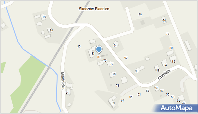 Bładnice Dolne, Chmiela Jana, 81, mapa Bładnice Dolne
