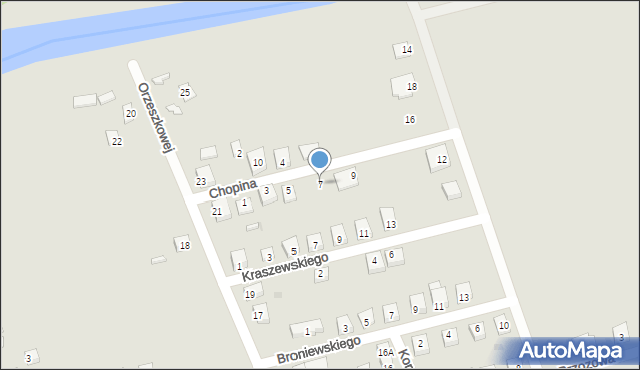 Bodzanów, Chopina Fryderyka, 7, mapa Bodzanów