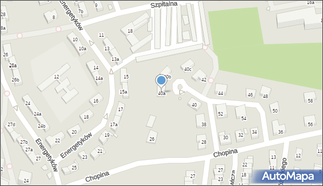 Bogatynia, Chopina Fryderyka, 40a, mapa Bogatynia