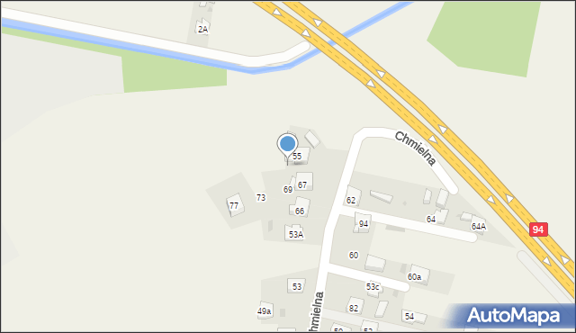 Bolesław, Chmielna, 85, mapa Bolesław