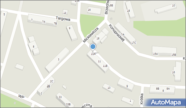 Borne Sulinowo, Chopina Fryderyka, 11A, mapa Borne Sulinowo