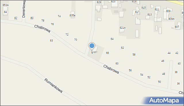 Borzęcin Duży, Chabrowa, 6, mapa Borzęcin Duży