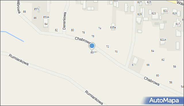 Borzęcin Duży, Chabrowa, 63, mapa Borzęcin Duży