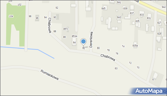 Borzęcin Duży, Chabrowa, 82, mapa Borzęcin Duży