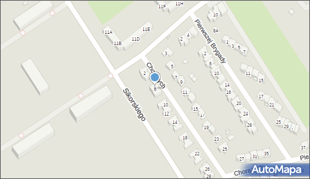 Brzeg, Chorążych, 6, mapa Brzeg