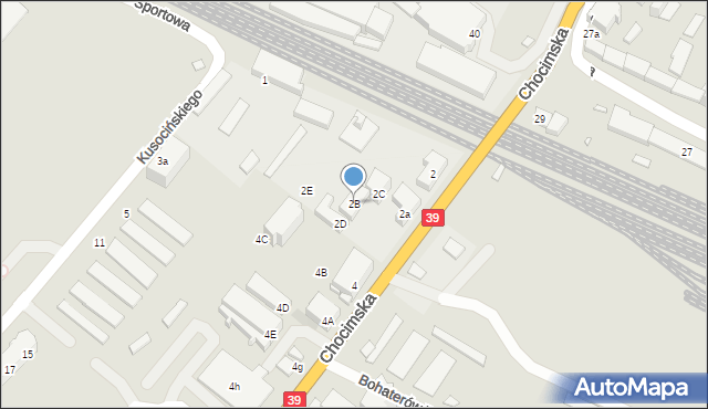 Brzeg, Chocimska, 2B, mapa Brzeg