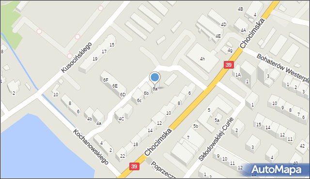 Brzeg, Chocimska, 6a, mapa Brzeg
