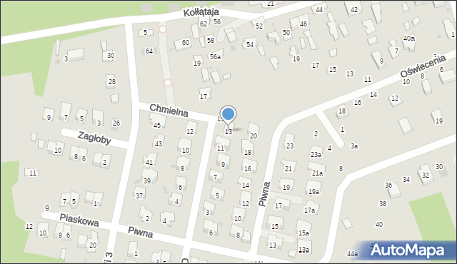 Brzesko, Chmielna, 13, mapa Brzesko