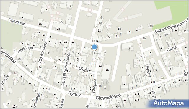Brzesko, Chopina Fryderyka, 14, mapa Brzesko