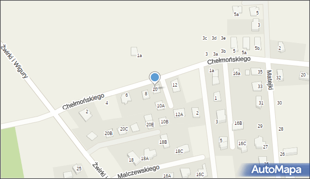 Brzezie k. Sulechowa, Chełmońskiego Józefa, 10, mapa Brzezie k. Sulechowa