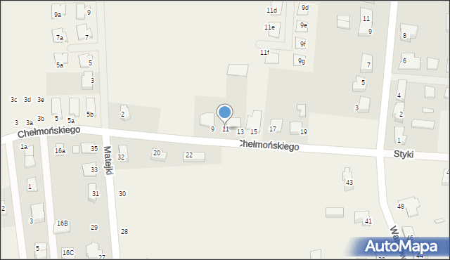 Brzezie k. Sulechowa, Chełmońskiego Józefa, 11, mapa Brzezie k. Sulechowa