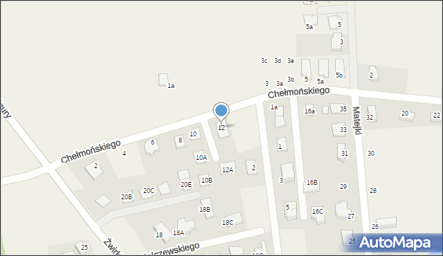 Brzezie k. Sulechowa, Chełmońskiego Józefa, 12, mapa Brzezie k. Sulechowa