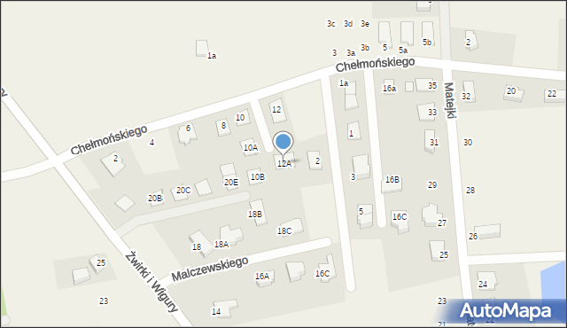 Brzezie k. Sulechowa, Chełmońskiego Józefa, 12A, mapa Brzezie k. Sulechowa