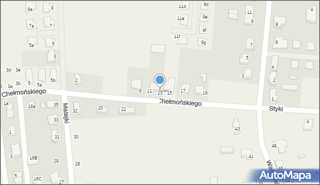 Brzezie k. Sulechowa, Chełmońskiego Józefa, 13, mapa Brzezie k. Sulechowa