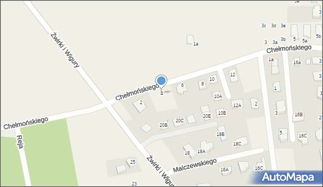 Brzezie k. Sulechowa, Chełmońskiego Józefa, 4, mapa Brzezie k. Sulechowa