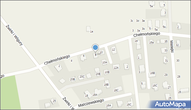 Brzezie k. Sulechowa, Chełmońskiego Józefa, 8, mapa Brzezie k. Sulechowa