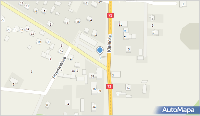 Brzeziny, Chęcińska, 1, mapa Brzeziny