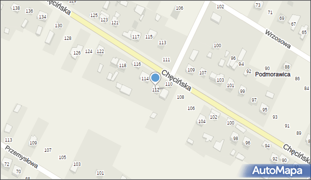 Brzeziny, Chęcińska, 112, mapa Brzeziny