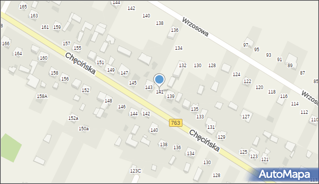 Brzeziny, Chęcińska, 141, mapa Brzeziny