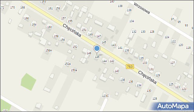 Brzeziny, Chęcińska, 146, mapa Brzeziny
