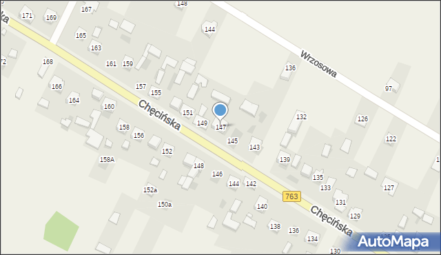 Brzeziny, Chęcińska, 147, mapa Brzeziny