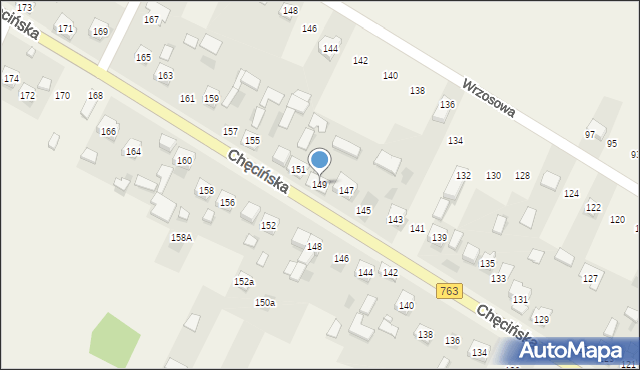 Brzeziny, Chęcińska, 149, mapa Brzeziny