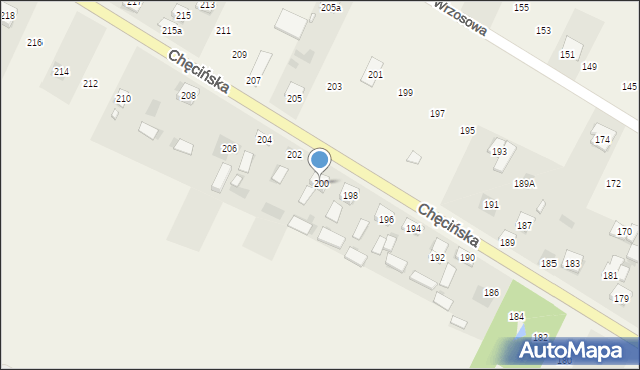 Brzeziny, Chęcińska, 200, mapa Brzeziny