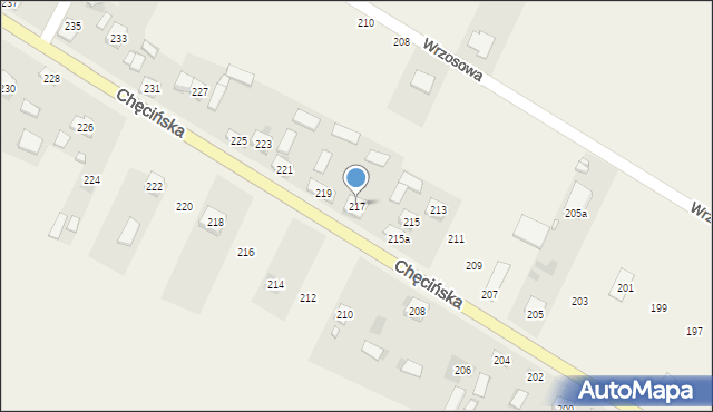 Brzeziny, Chęcińska, 217, mapa Brzeziny