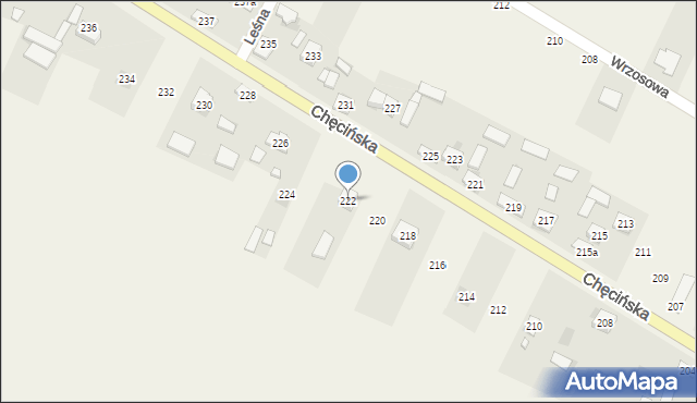 Brzeziny, Chęcińska, 222, mapa Brzeziny