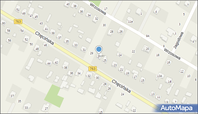 Brzeziny, Chęcińska, 27, mapa Brzeziny