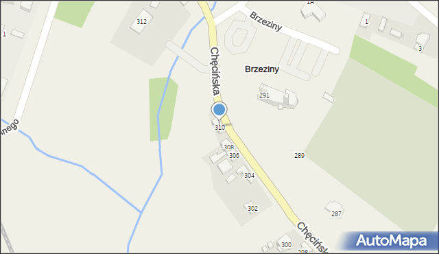 Brzeziny, Chęcińska, 310, mapa Brzeziny