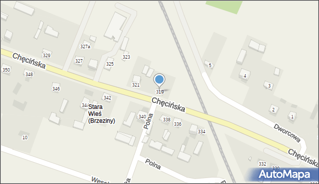 Brzeziny, Chęcińska, 319, mapa Brzeziny