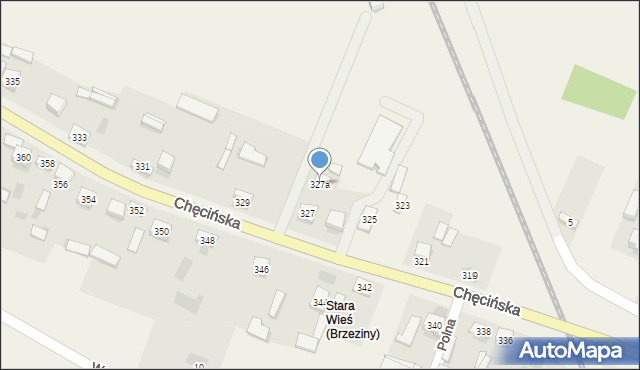Brzeziny, Chęcińska, 327a, mapa Brzeziny