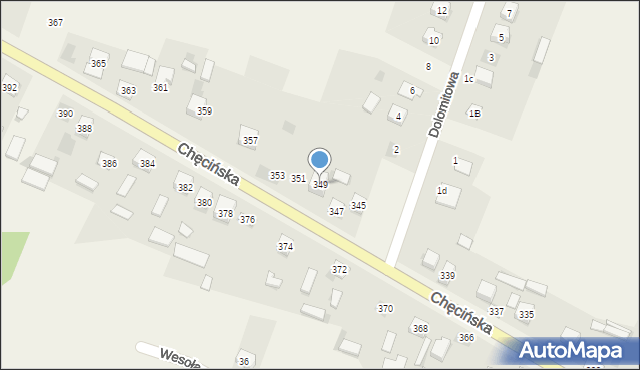 Brzeziny, Chęcińska, 349, mapa Brzeziny