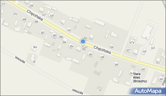 Brzeziny, Chęcińska, 352a, mapa Brzeziny