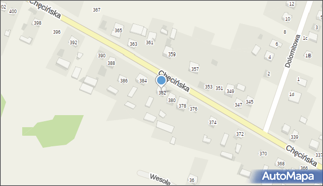 Brzeziny, Chęcińska, 382, mapa Brzeziny