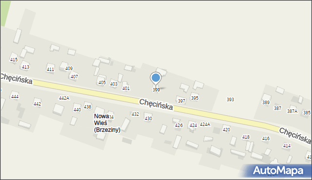 Brzeziny, Chęcińska, 399, mapa Brzeziny