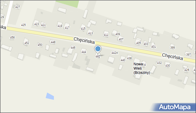 Brzeziny, Chęcińska, 442, mapa Brzeziny