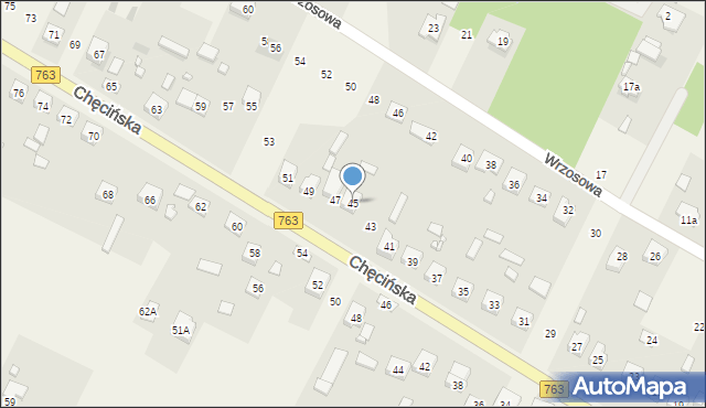 Brzeziny, Chęcińska, 45, mapa Brzeziny