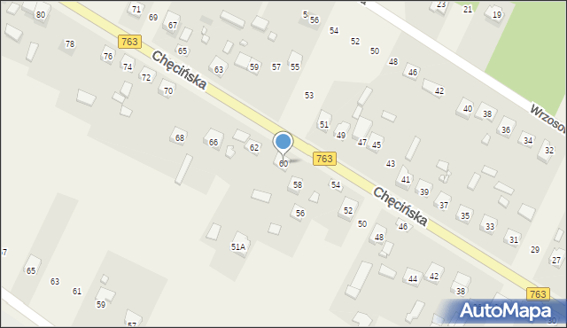 Brzeziny, Chęcińska, 60, mapa Brzeziny