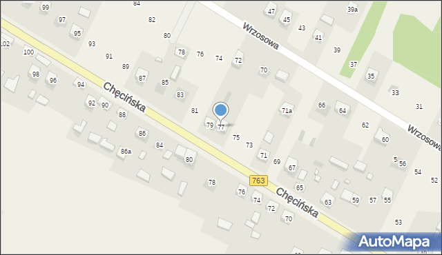 Brzeziny, Chęcińska, 77, mapa Brzeziny