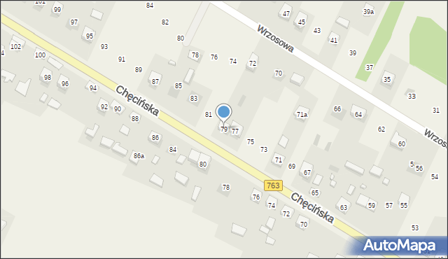 Brzeziny, Chęcińska, 79, mapa Brzeziny