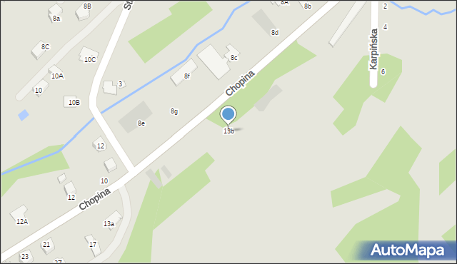 Brzozów, Chopina Fryderyka, 13b, mapa Brzozów